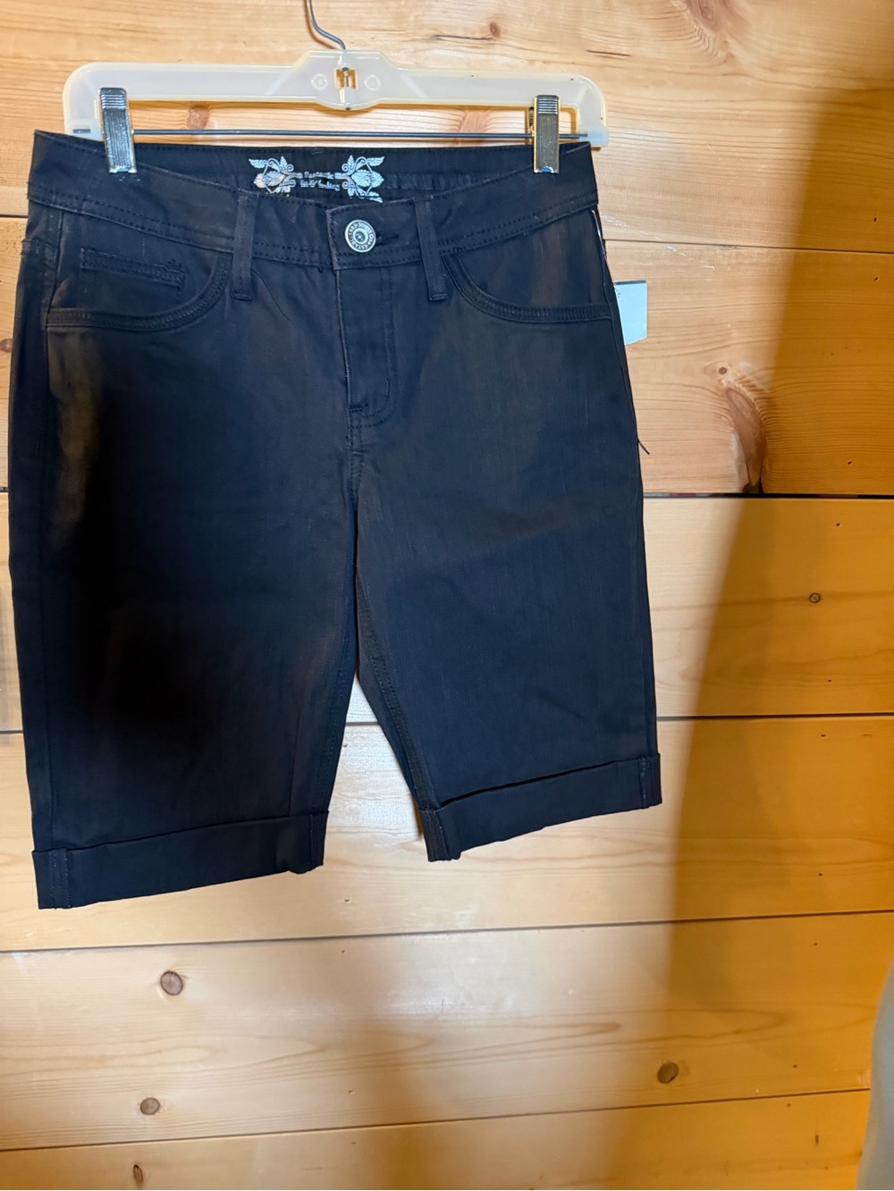 Women’s Black Flat Front Casual Shorts